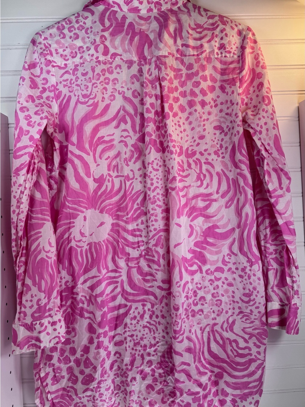 Lilly Pulitzer Pink Animal Print Lupe Tunic Top Size S - Picture 3 of 6